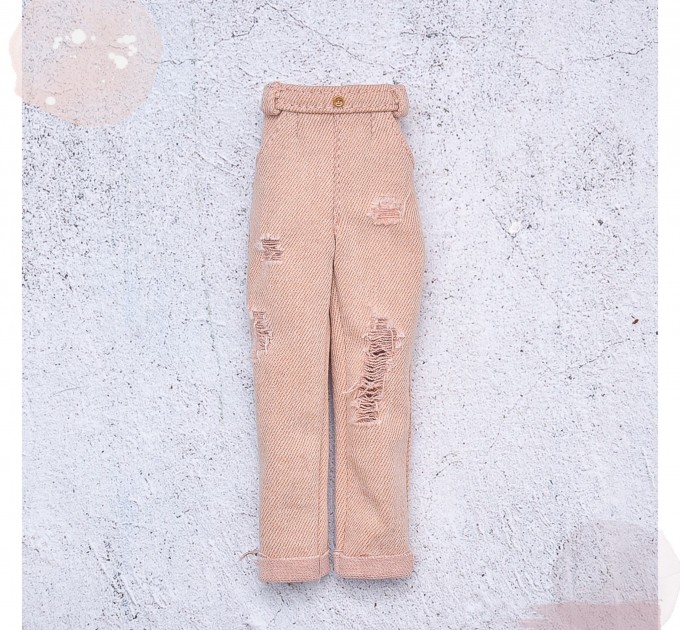 Blythe peach jeans / doll pants / Azone pants / Pullip trousers