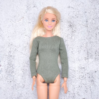 khaki  bodysuit for Barbie doll 
