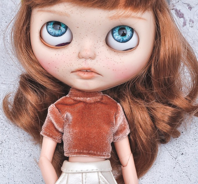 Blythe velour  crop top / top for doll / Blythe clothes
