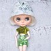 Blythe velour  green crop top / top for doll / Blythe clothes
