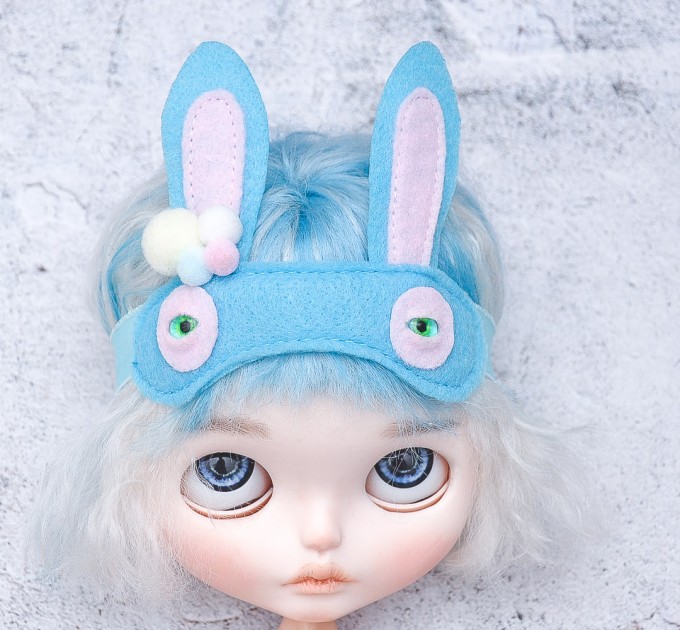 doll sleep mask/ Blythe felt bunny mask
