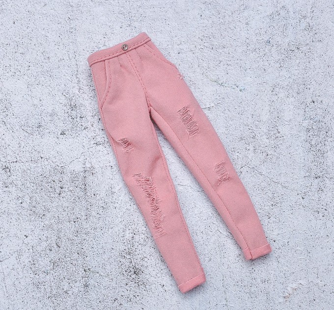pink ripped jeans for Barbie doll