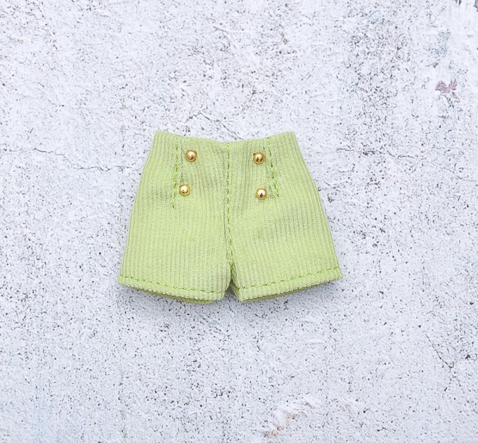 Green velvet doll shorts