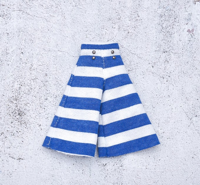 white and blue  jersey culottes