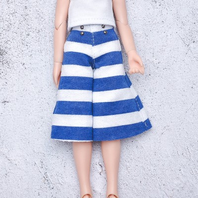white and blue  jersey culottes