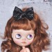 Blythe sequins black  pin bow