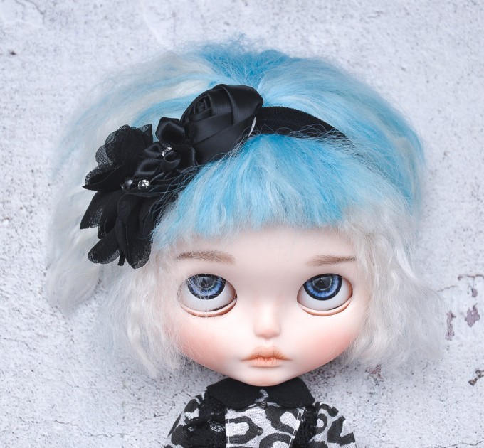 Blythe black floral headband