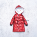 red winter coat with hood