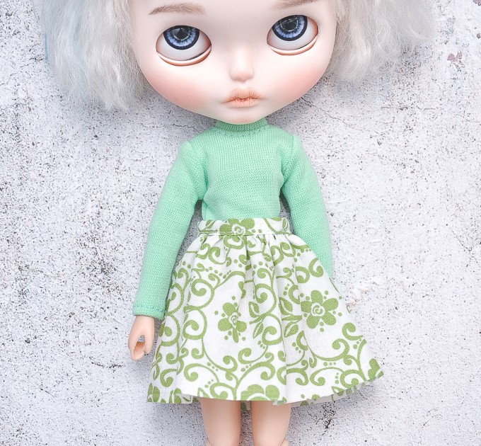 Blythe cotton skirt / Pullip, Azone doll skirt