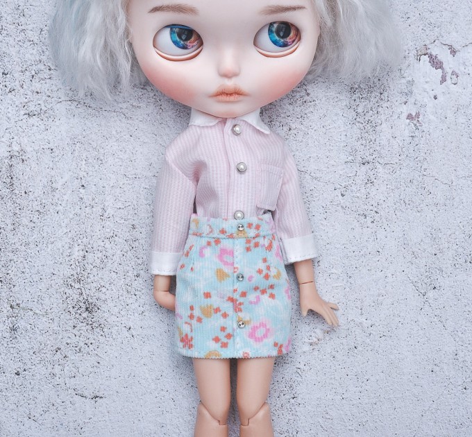 Blythe printed velour skirt /doll clothes