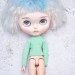 Blythe  aquamarine long sleeve turtle neck / Holala sweater / doll clothes
