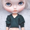 Blythe deep green blouse / Holala,  Pullip, Azone doll 
