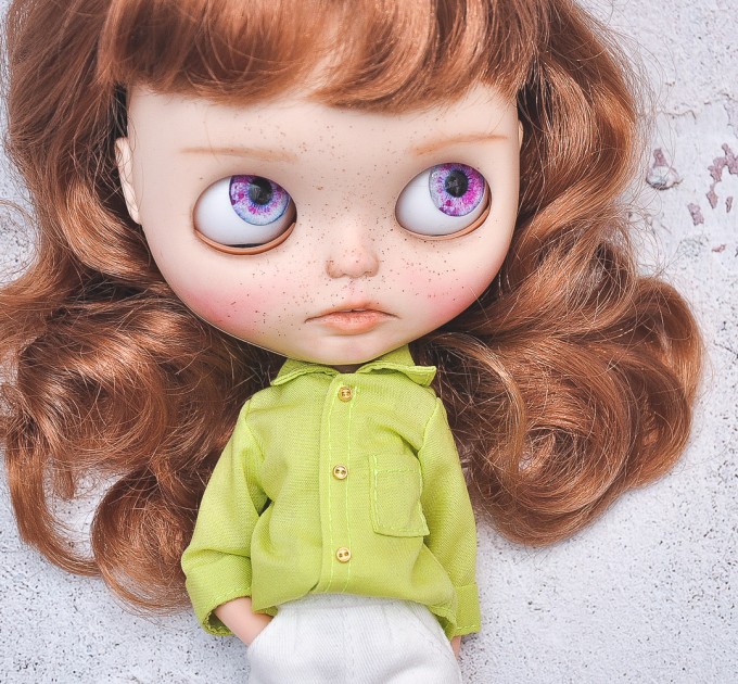 Blythe  lime shirt  / Pullip shirt / doll outfit 