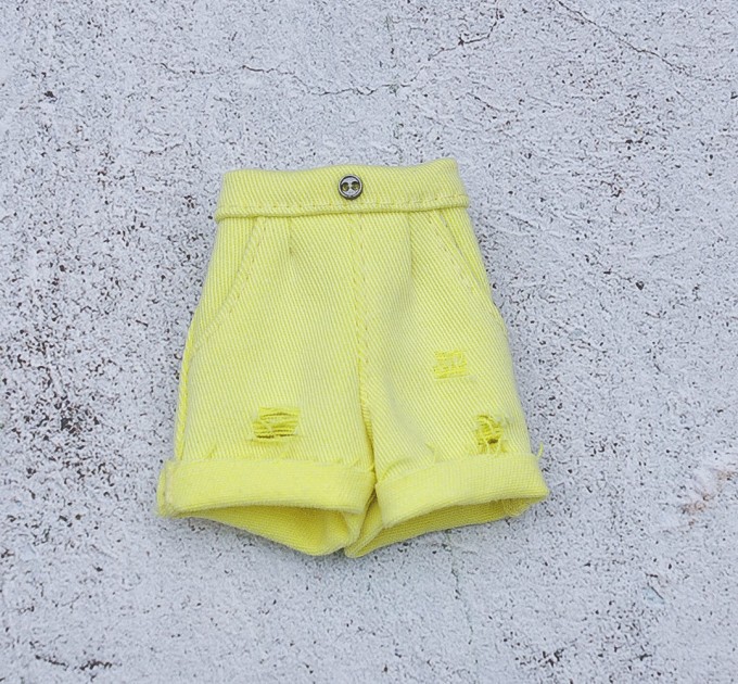 Blythe neon lemon denim shorts 