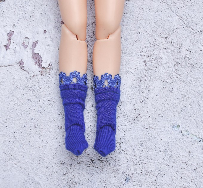 Blythe royal blue socks fits for Holala, Licca, Pullip, Azone / doll clothes