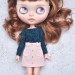 Blythe steelblue  sweater  fits for  Pullip, Licca, Azone /  Blythe  outfit