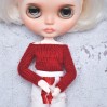 Blythe deep red sweater fit  for Pullip, Licca, Azone doll / Blythe  outfit