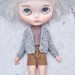Blythe doll gray cardigan