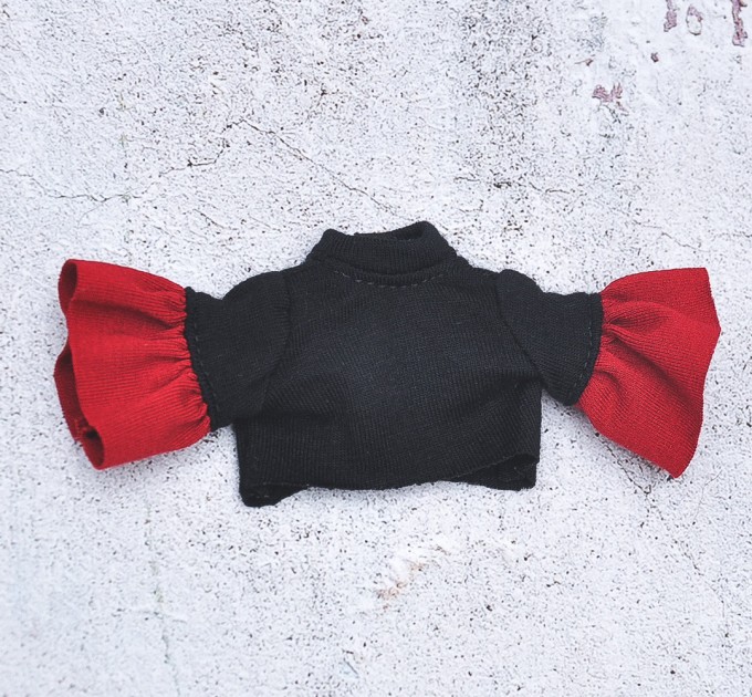 Black & red T-shirt for Blythe / crop top for  Blythe doll 