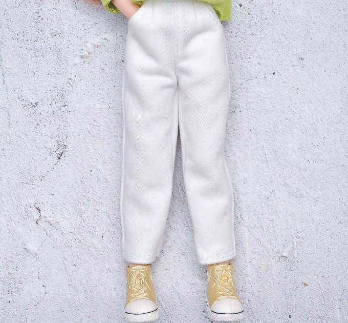 Blythe white jeans / doll pants / Azone, Pullip trousers